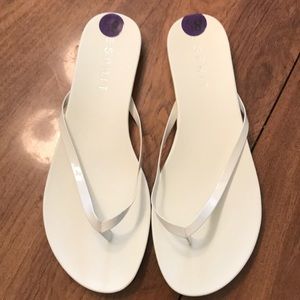 Esprit white flip flops! size 8.5